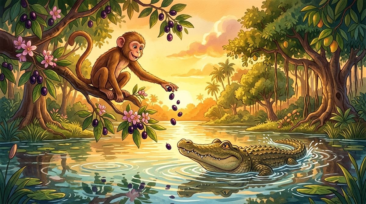 बंदर और मगरमच्छ