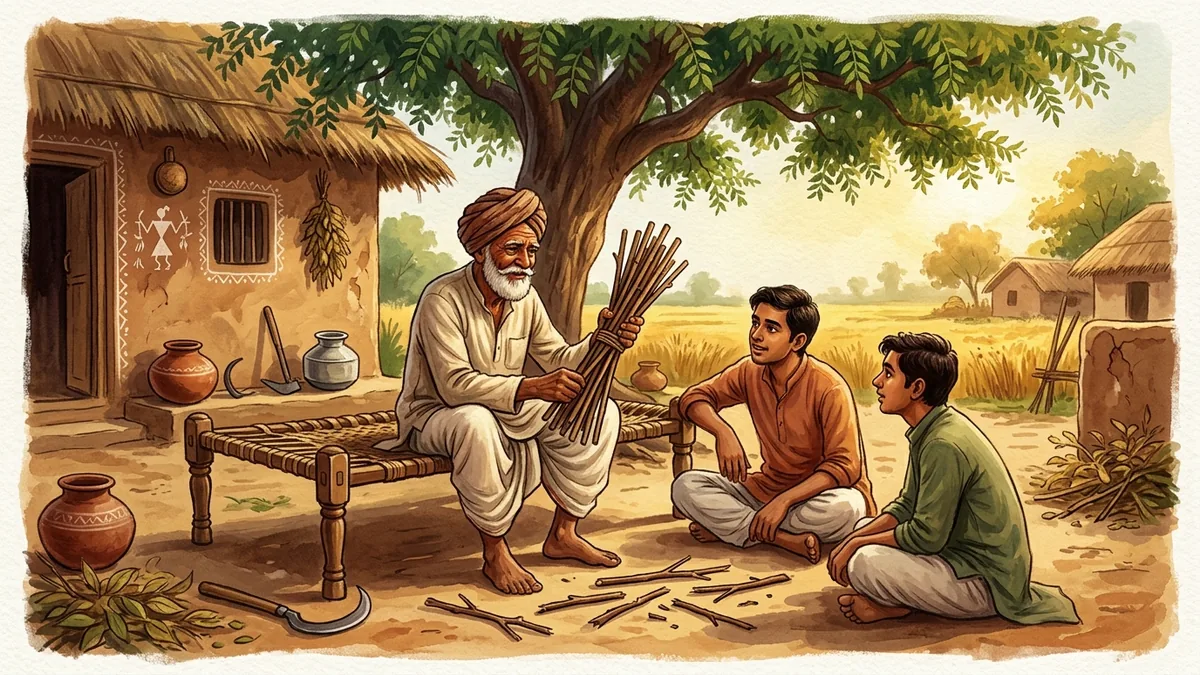 किसान और लकड़ियों का गट्ठर