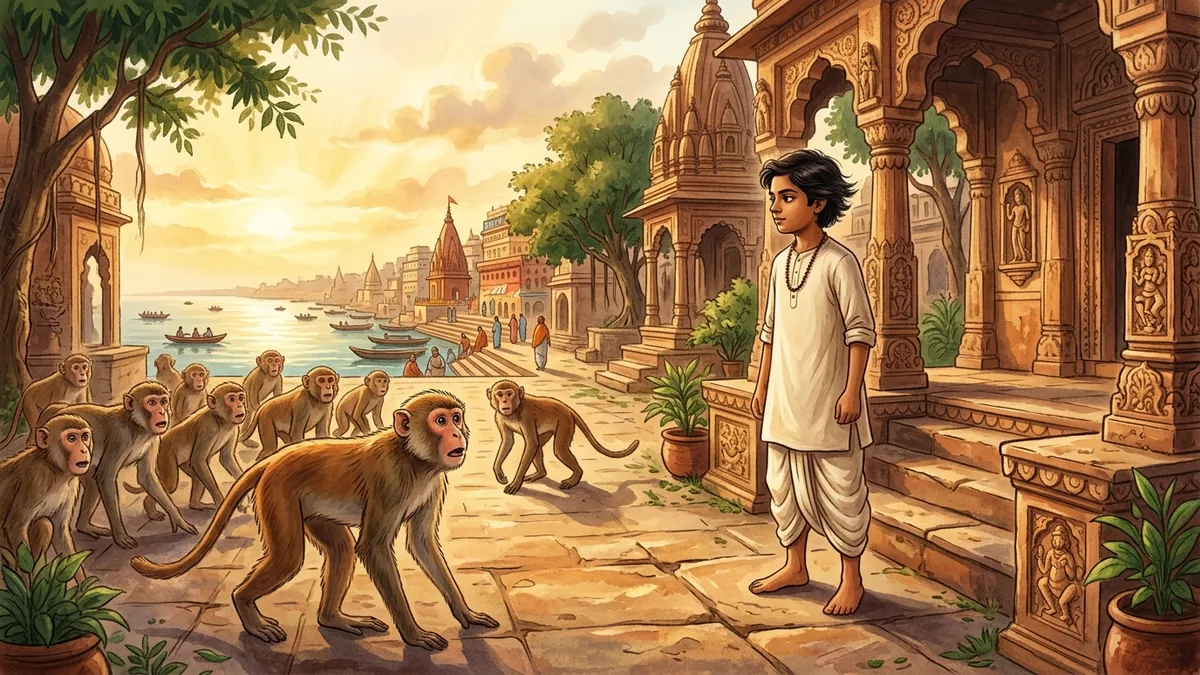 युवा विवेकानंद और बंदर