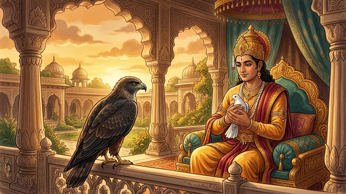 राजा शिबि और शरणागत कबूतर