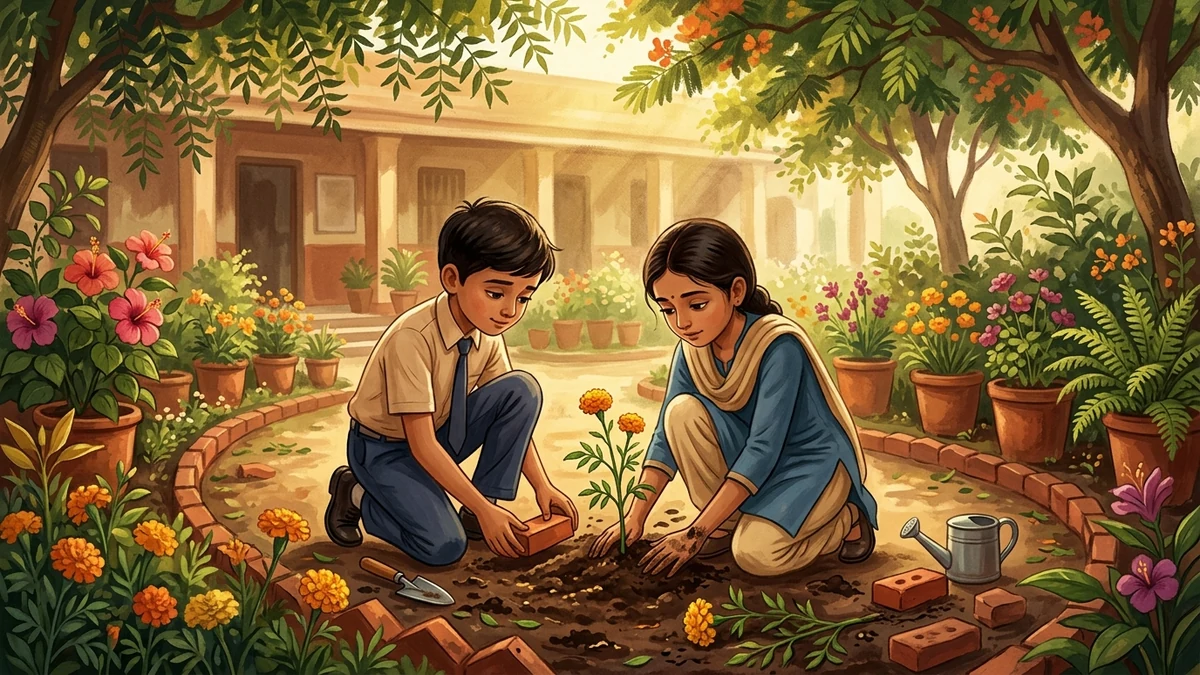 बगीचे से जाने वाला शॉर्टकट — सचित्र नैतिक बाल कहानी | अनुशासन व कर्तव्य