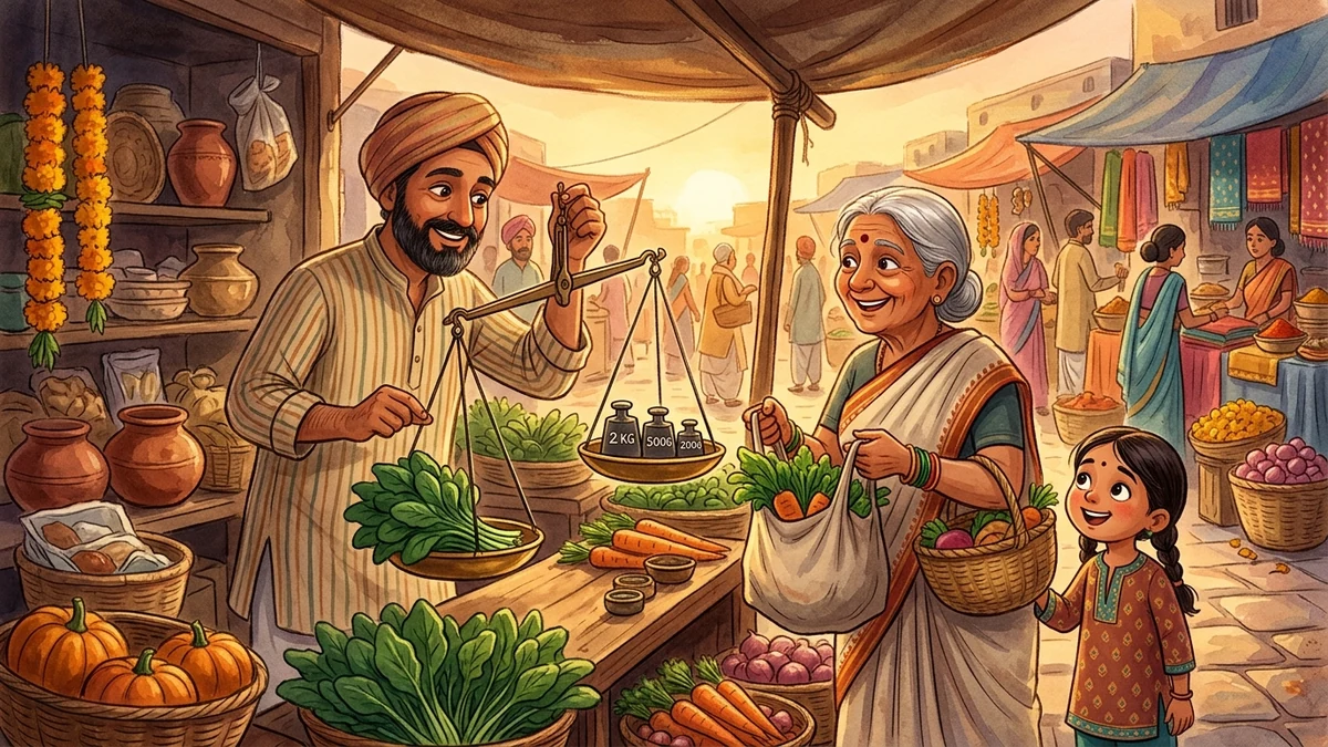 सही बाटों का बाज़ार — सचित्र नैतिक बाल कहानी | सत्यनिष्ठा