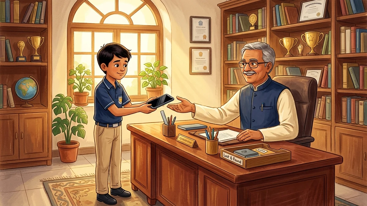 खोया-पाया डिब्बे में मिला फ़ोन — सचित्र नैतिक बाल कहानी | डिजिटल संस्कार