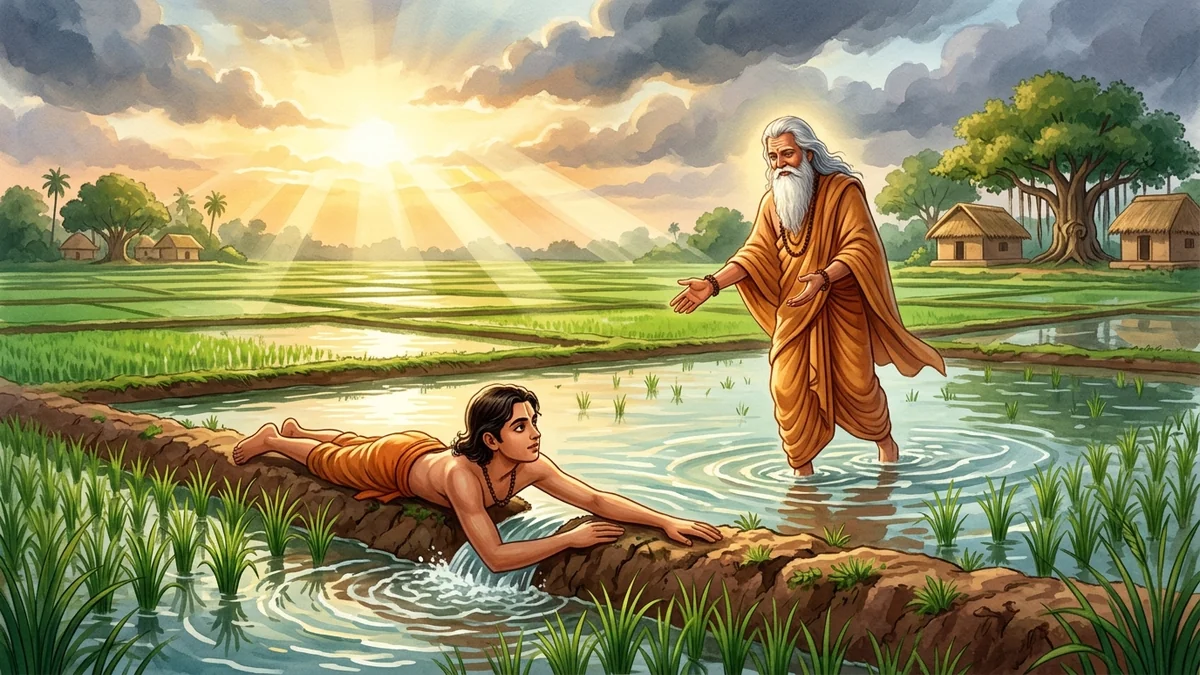आरुणि की कर्तव्यनिष्ठा और लगन